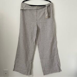 MICHAEL Michael Kors Striped Wide Leg Linen Pants